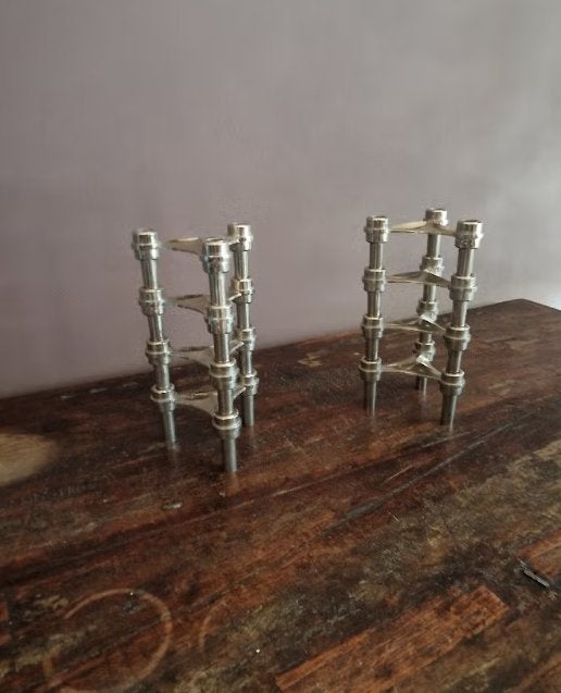 Vintage stoff nagel modulaire kandelaar ( 5 stuks ), Enlèvement ou Envoi