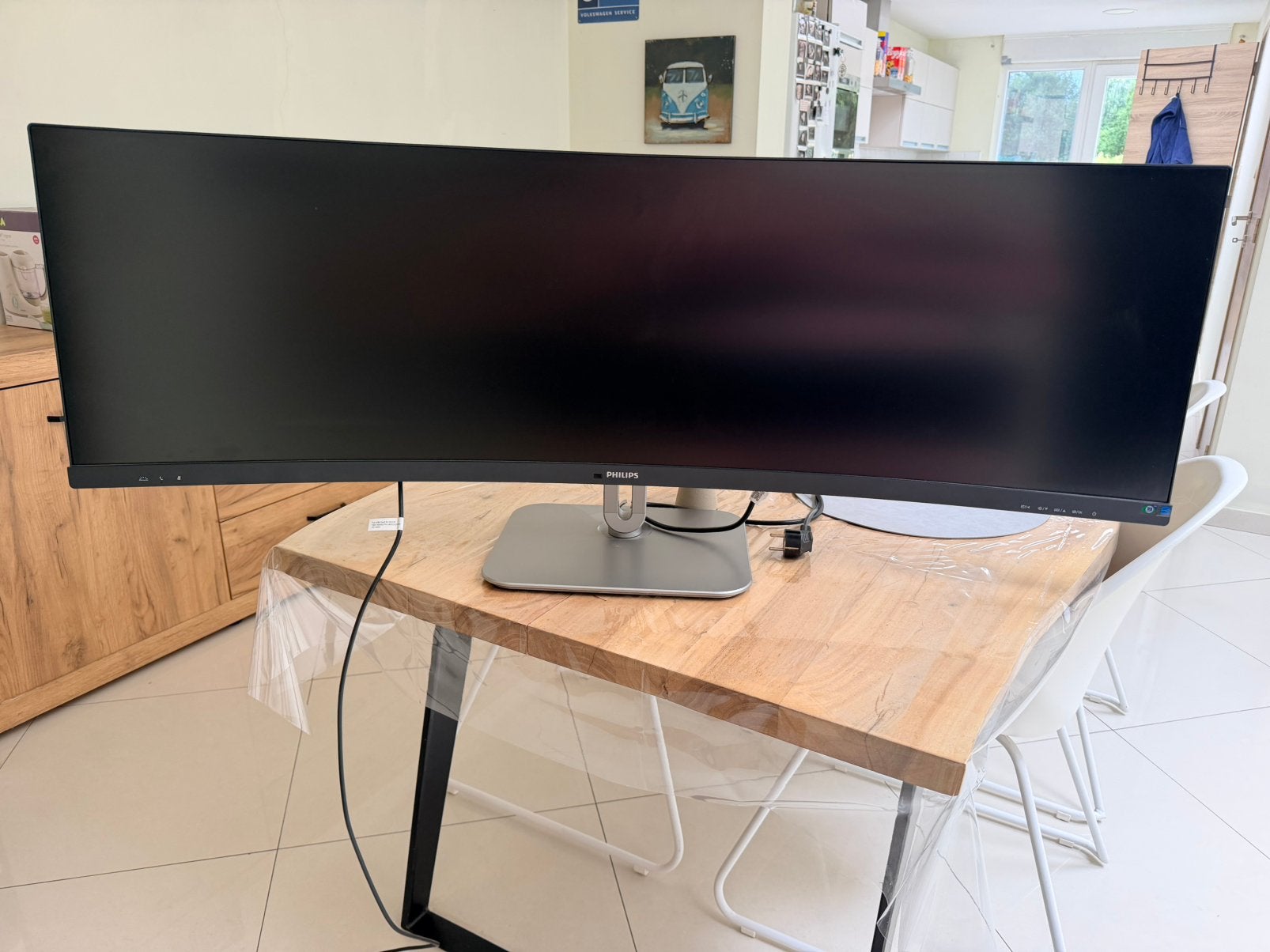 Pc scherm Philips 49” SuperWide Curved Monitor, Ophalen, 3 tot 5 ms, Zo goed als nieuw, 61 t/m 100 Hz
