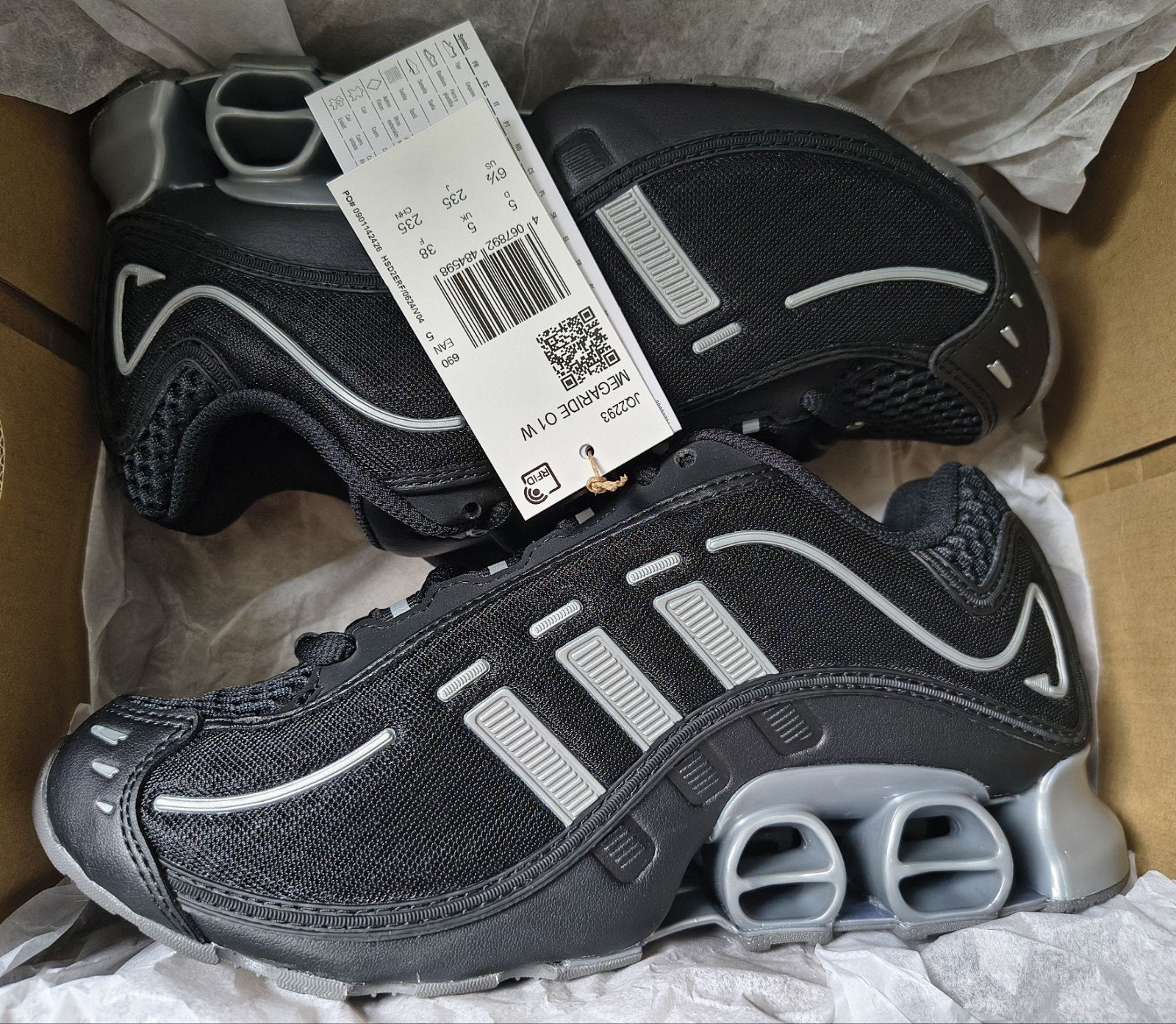 Adidas megaride 01 W noire argent taille 38, Enlèvement ou Envoi, Neuf, Chaussures