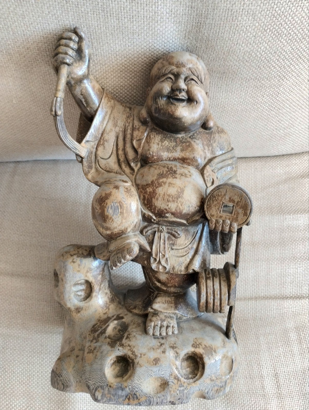 grote houten boeddha, Ophalen of Verzenden