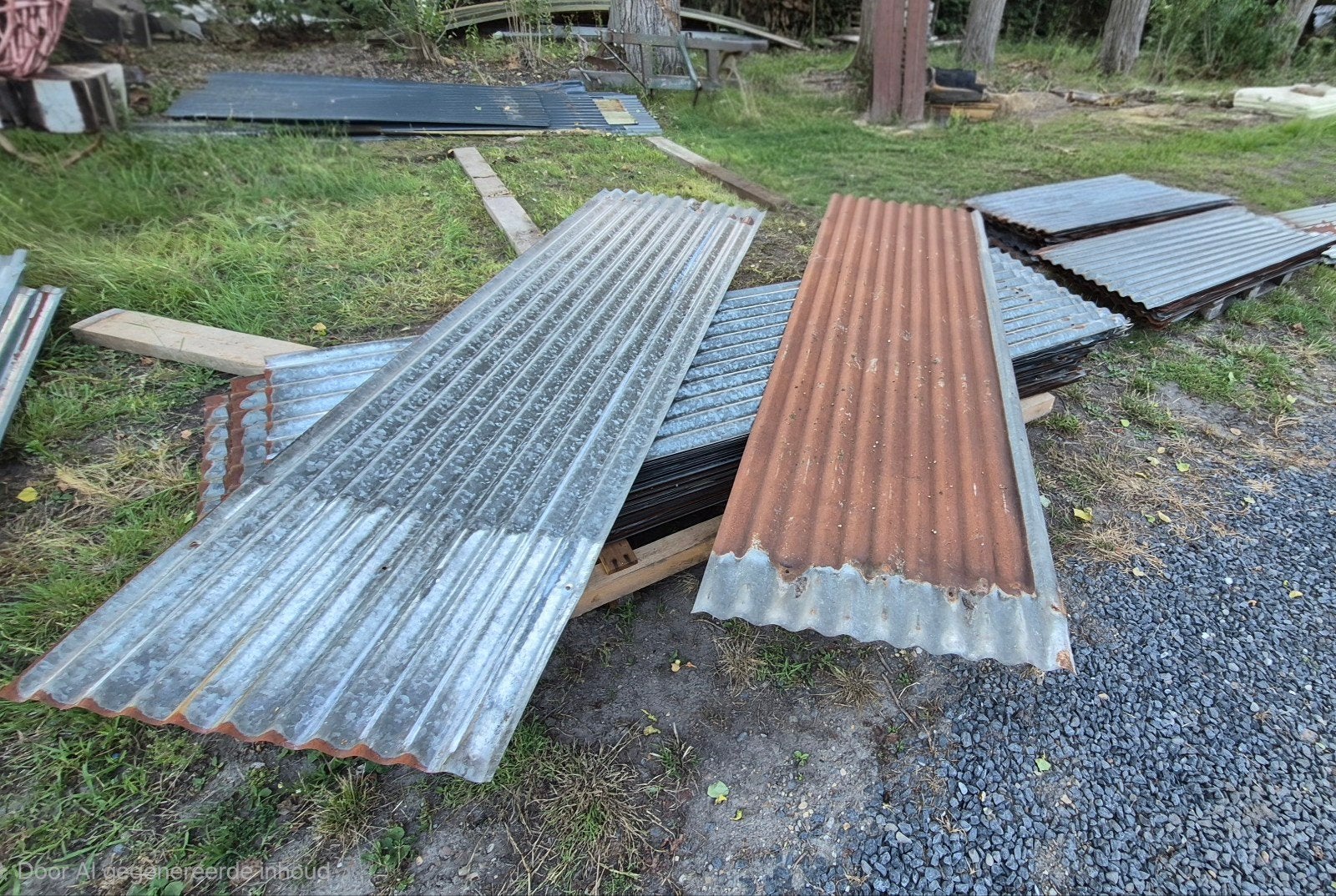 Vintage metalen golfplaten, industrieel, Tuin en Terras, Ophalen, Gebruikt, Overige typen