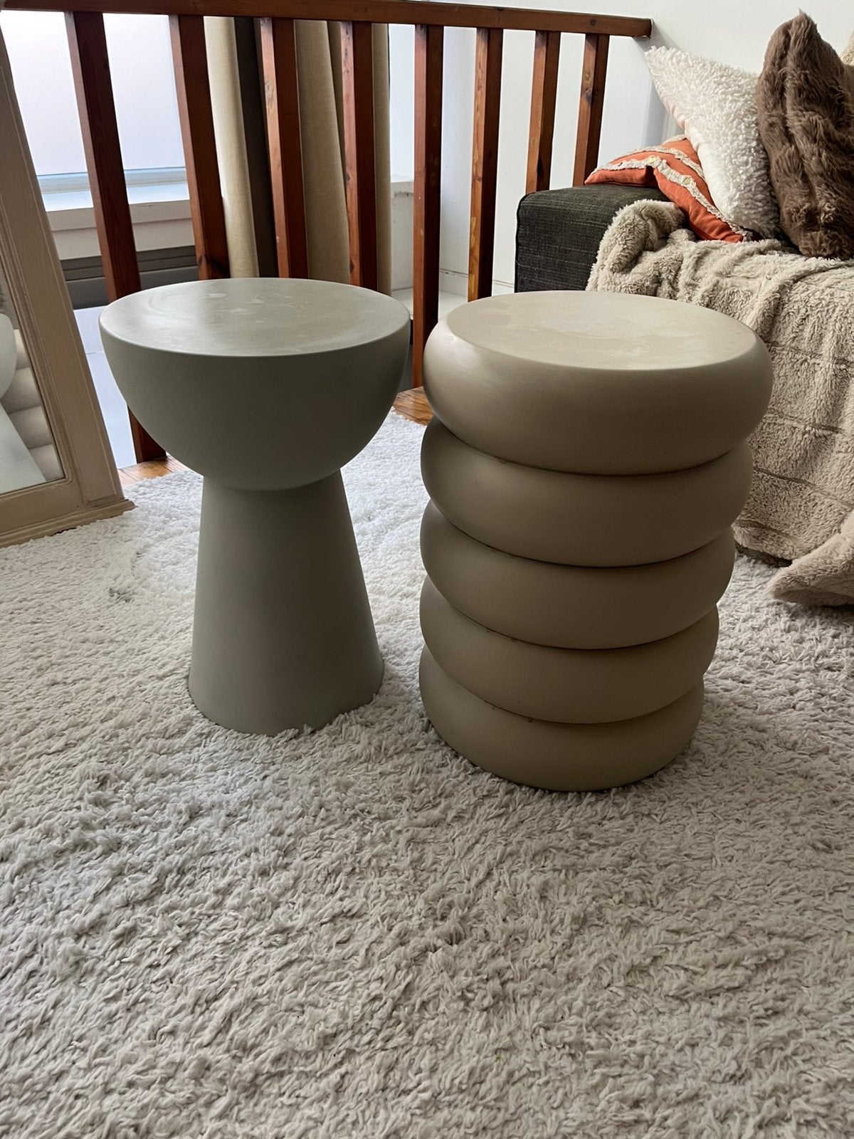 2 bijzettafeltjes, Ophalen, Gebruikt, Rond, Metaal of Aluminium