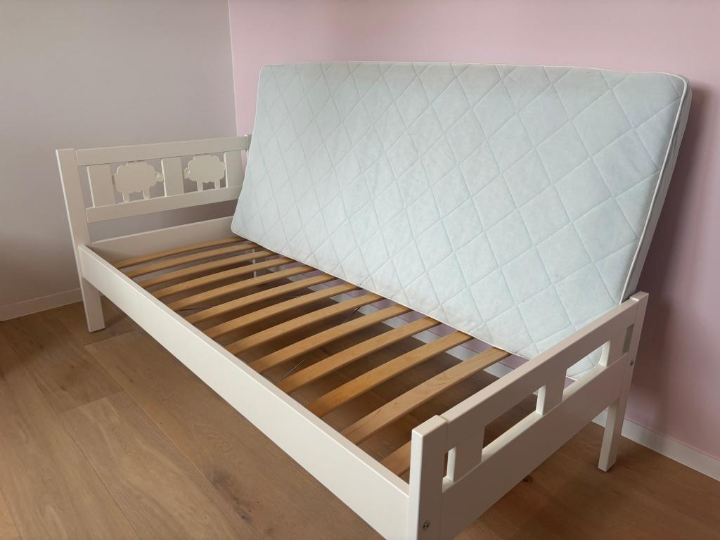 Ikea kinderbed met matras, Ophalen, Gebruikt, Wit, 190 cm of minder
