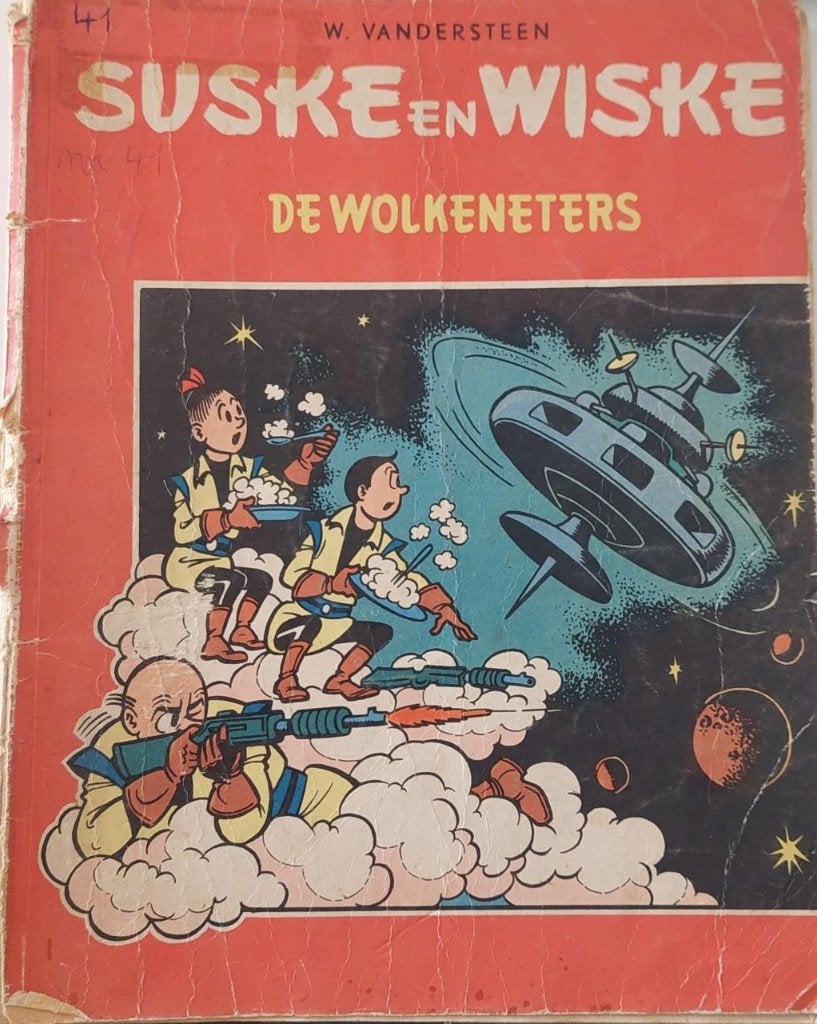 Suske en Wiske nr. 41 – De Wolkeneters – 1e druk 1961, Eén stripboek, Ophalen of Verzenden, Gelezen