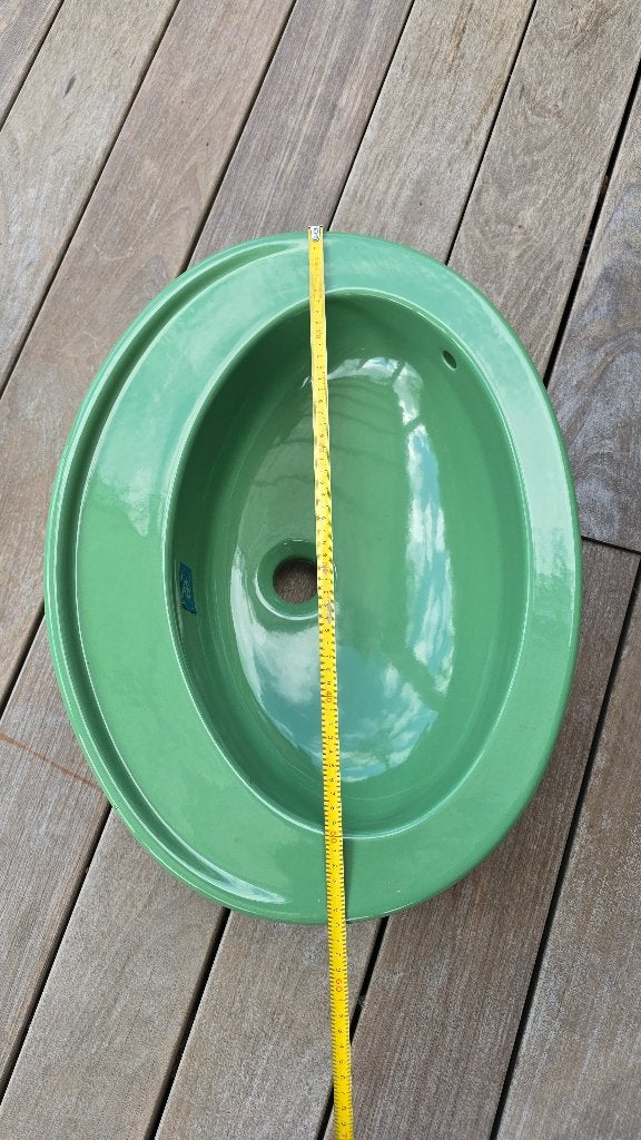 Villeroy & Boch groene lavabo – vintage retro wastafel, 25 à 50 cm, Lavabo ou Évier, Moins de 100 cm, Comme neuf
