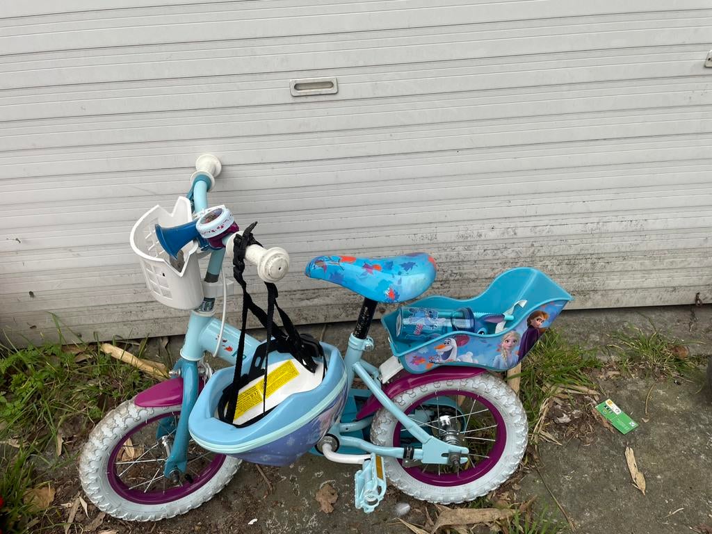Frozen kinderfiets met zitje – mooie staat, Ophalen, Zo goed als nieuw