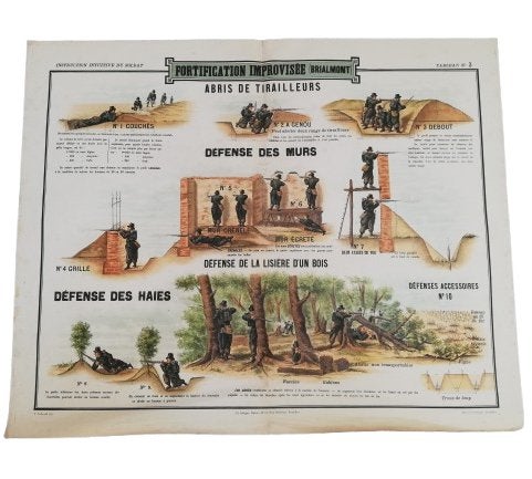 Armée belge-Plaque d'instructions 'Fortification Improvisée', Collections, Objets militaires | Général, Armée de terre, Enlèvement ou Envoi