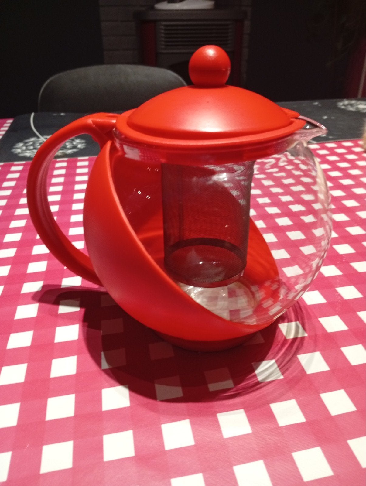 Théière rouge, Rouge, Verre