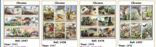 Album, series van 6 chromos  ALLEEN insecten en vlinders, Verzamelen, Ophalen, Zo goed als nieuw, Insect, Overige typen