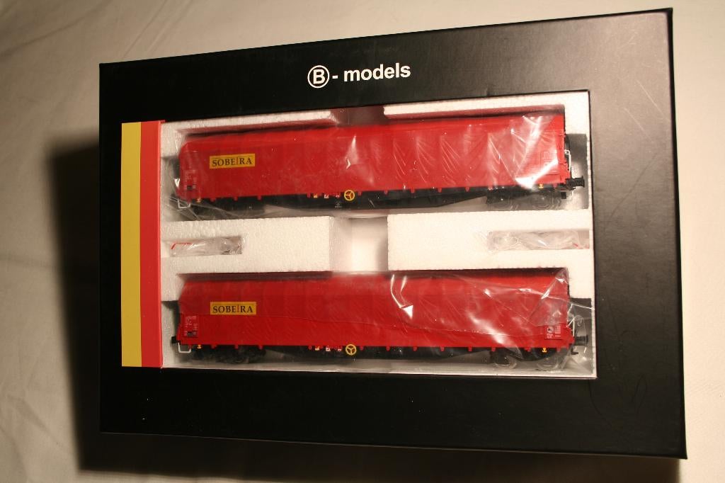 B-Models 45.604 (HO,DC) 2 wagons Rils Sobetra NMBS / SNCB, Enlèvement ou Envoi, Neuf, Courant continu, Wagon
