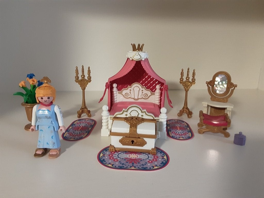 Playmobil koninklijke slaapkamer met hemelbed, Ophalen of Verzenden, Zo goed als nieuw, Complete set, Figuren