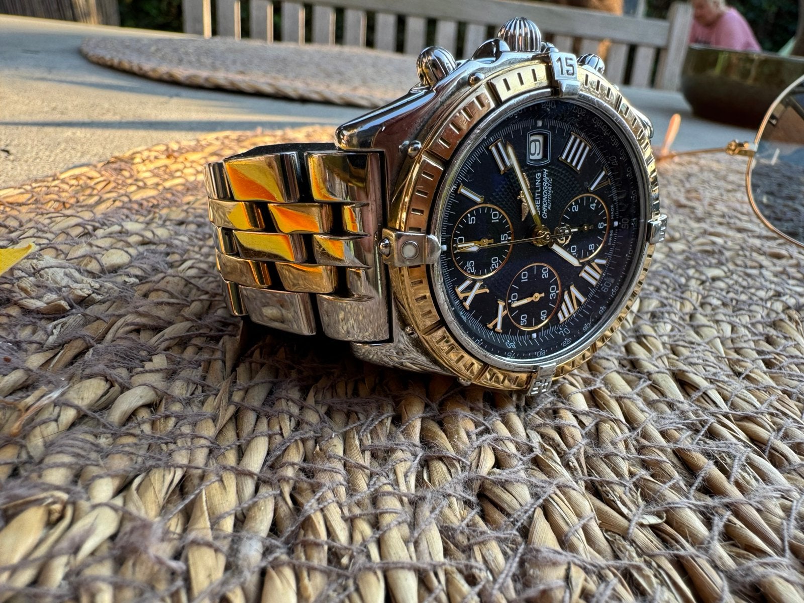 Breitling crosswind 18 k, Ophalen, Zo goed als nieuw, Goud, Breitling