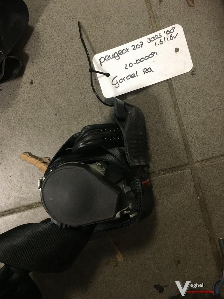 Peugeot 207 3 drs 2008 Gordel  Rechtsachter, -, Utilisé, -, -