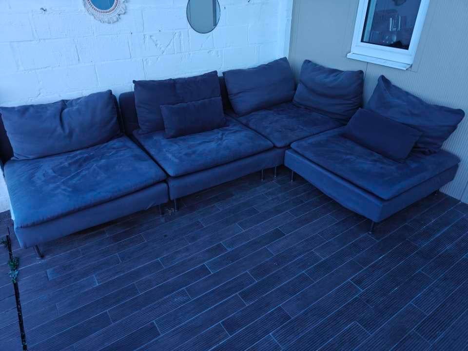 GRATIS Grote grijze zetel, Ophalen, Gebruikt
