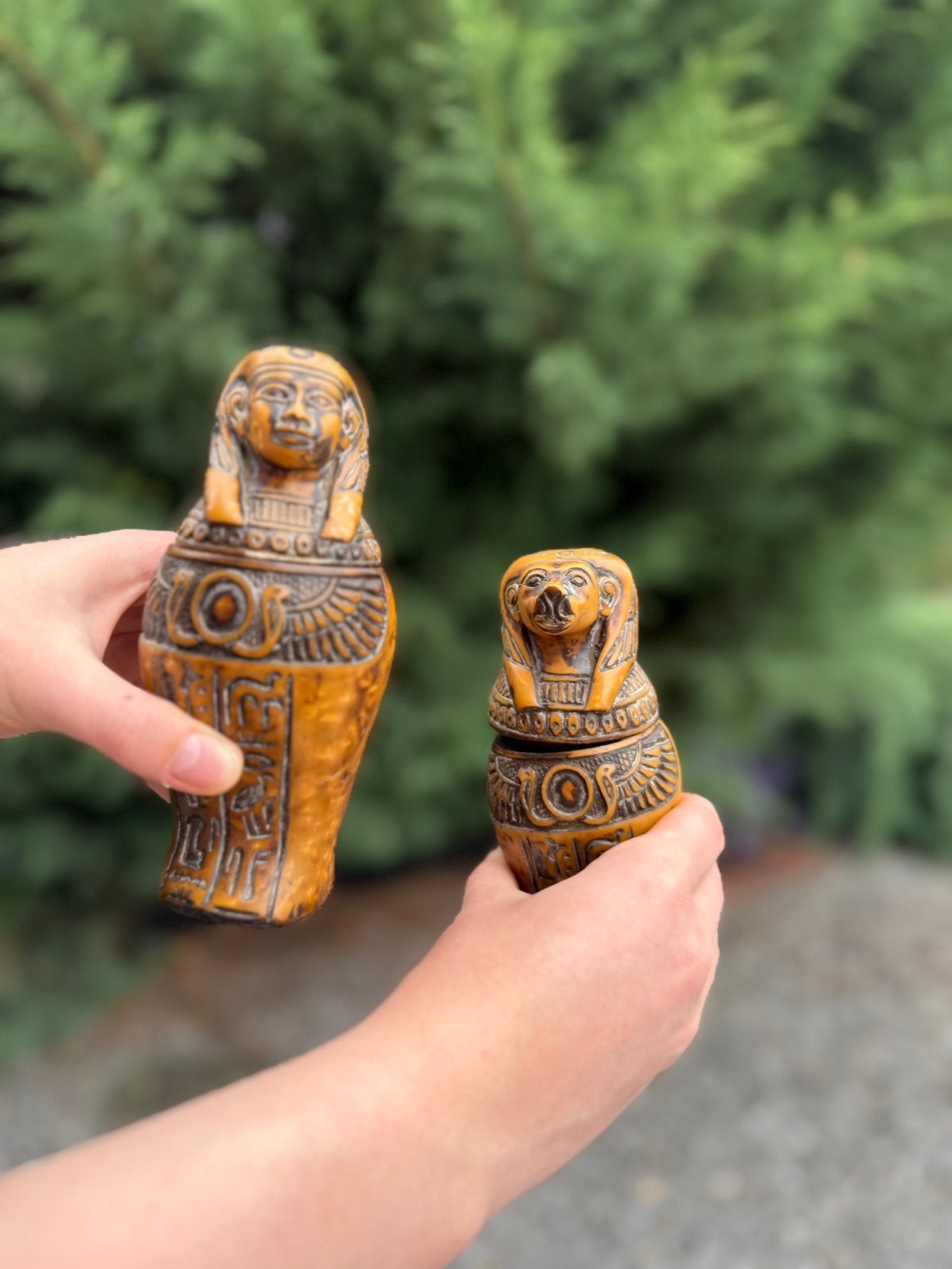 Lot de 2 sarcophages égyptiens décoratifs, Envoi