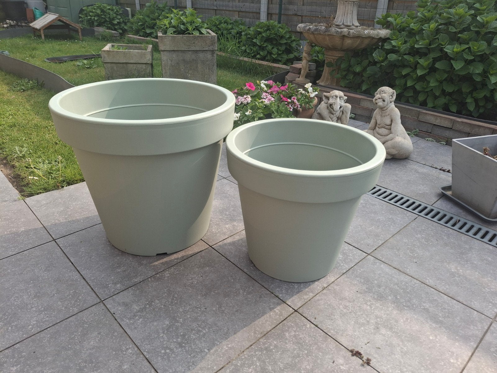 Nieuwe grote xxl plastieken bloempotten groen, Tuin en Terras, Ophalen