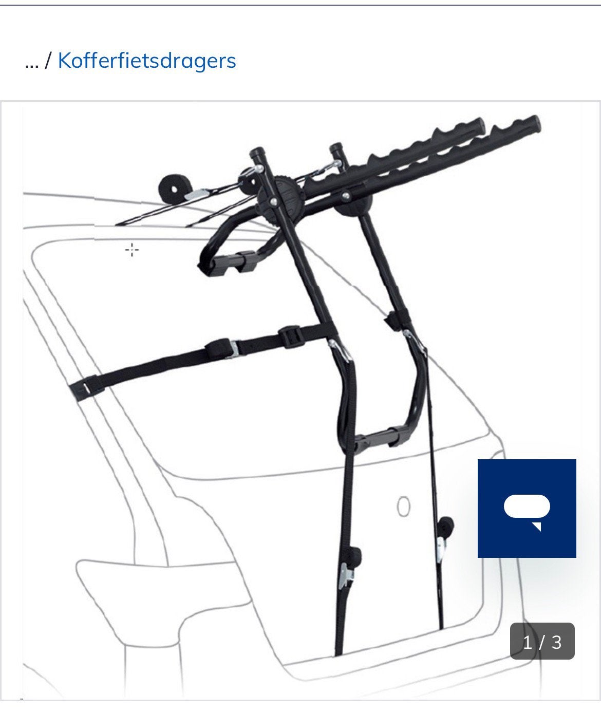 Kofferfietsdrager voor 3 fietsen, Ophalen, 3 fietsen of meer, Zo goed als nieuw, Achterklepdrager