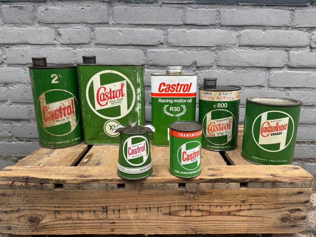 Diverse Castrol olie blikken te koop, Verzamelen, Ophalen of Verzenden, Gebruikt, Verpakking