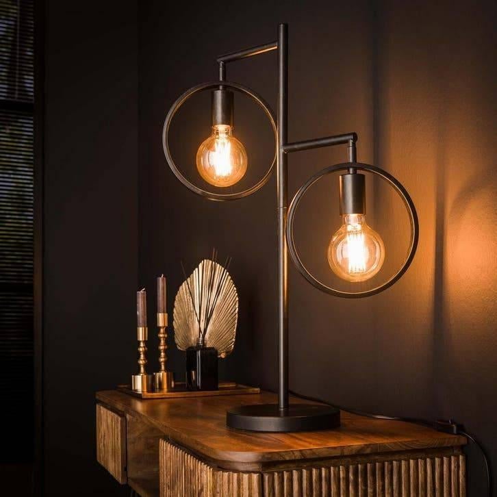 Tafellamp Industriële Design Arch Mango Wood | Nieuw in 2026, Huis en Inrichting, Ophalen of Verzenden