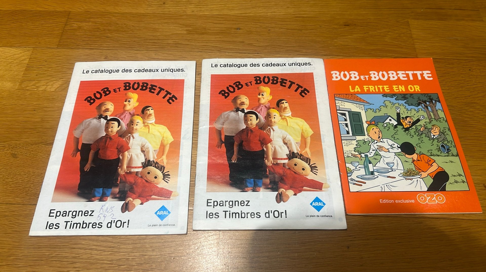 3 livrets publicitaires Bob et Bobette Aral & Ozo 1990 et 93, Collections, Envoi, Bob et Bobette, Utilisé