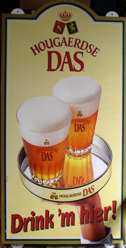 Reclame plaat Hougaerdse DAS (alleen ophalen)  Br. Loriers, Ophalen, Gebruikt, Reclamebord, Plaat of Schild, Overige merken