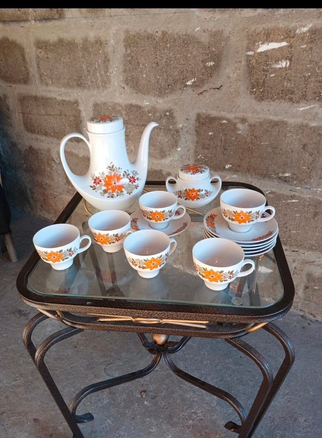 Service café porcelaine vintage Seltmann Weiden 1970, Enlèvement ou Envoi
