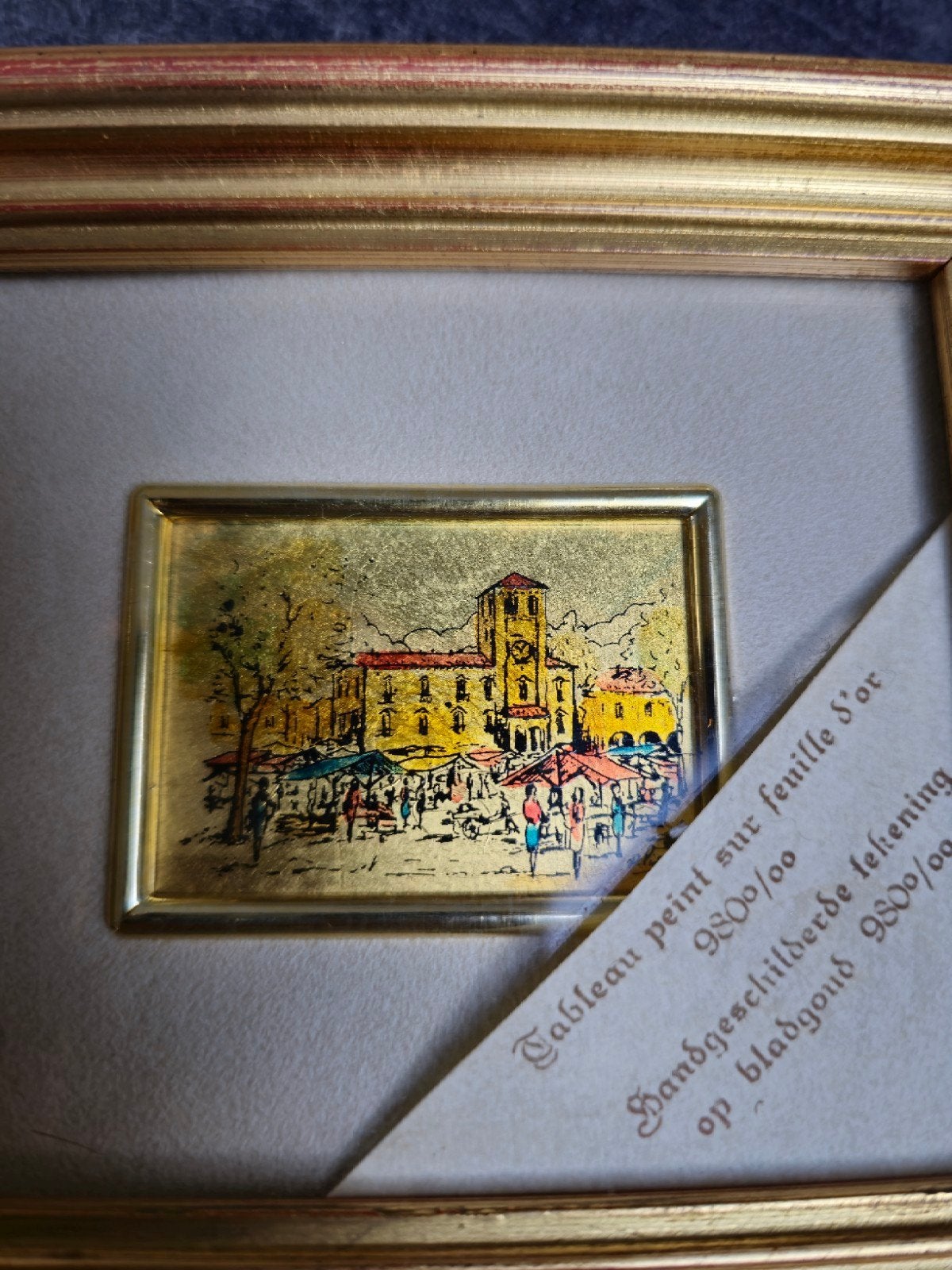 petit tableau peint sur feuille de or, Enlèvement