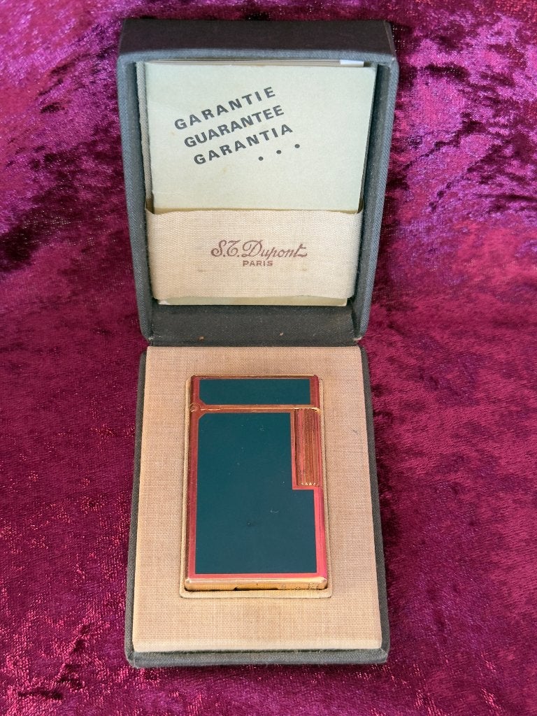 Vintage S.T. Dupont Ligne 1 BR Lighter | Green-Blue Lacquer, Verzamelen, Rookartikelen, Aanstekers en Luciferdoosjes, Gebruikt