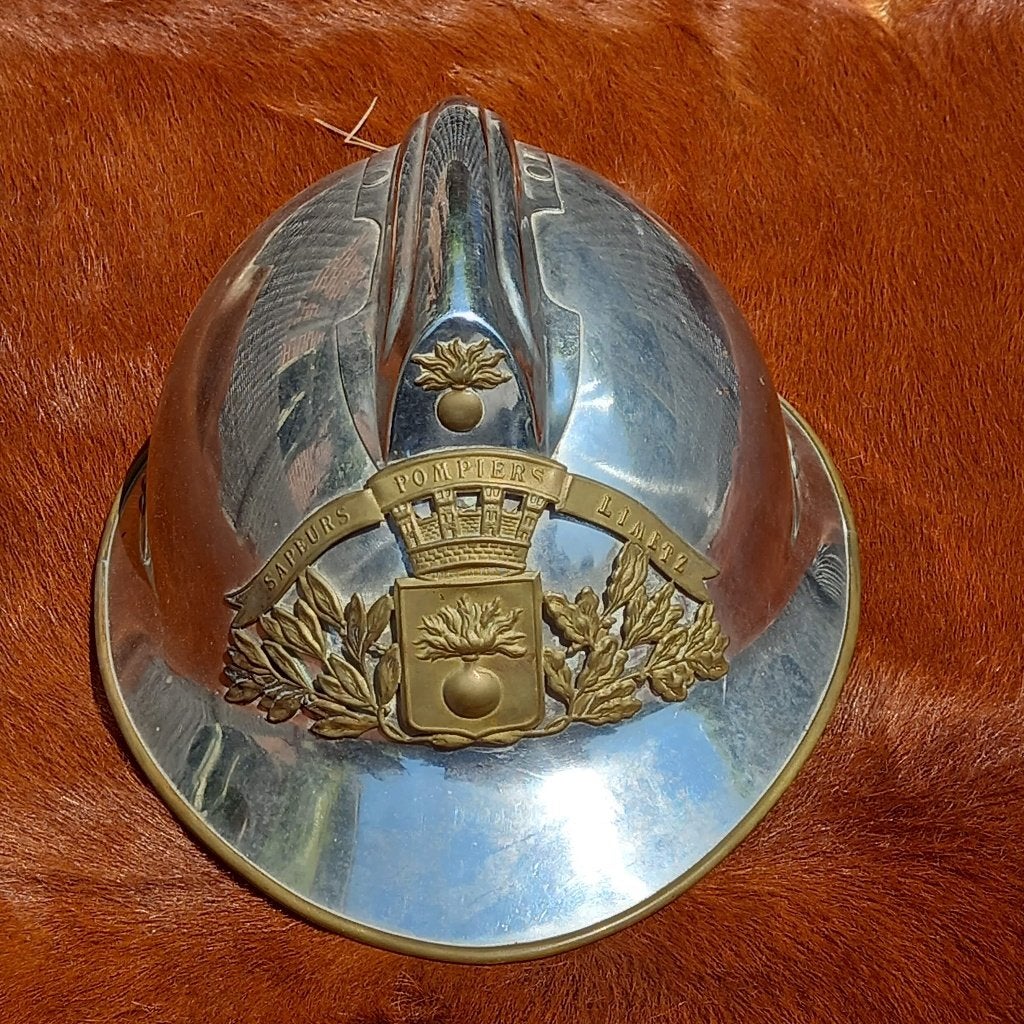 Casque de sapeurs-pompiers LIMETZ Paris, années 1930, Collections, Enlèvement ou Envoi, Armée de terre, Casque ou Béret