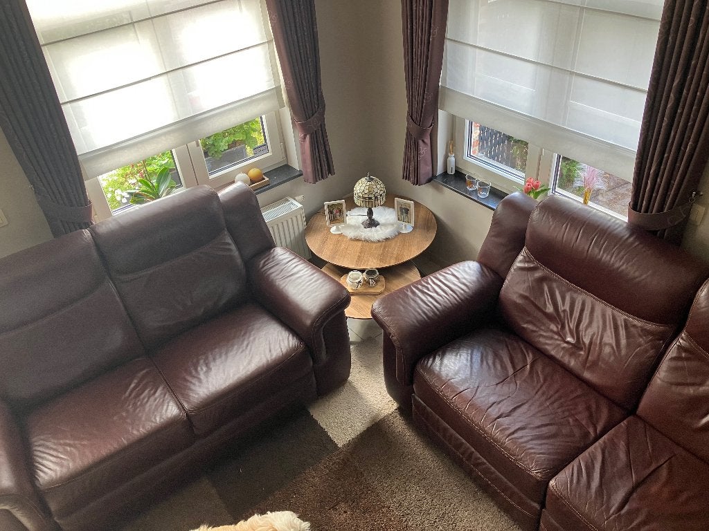 Lederen salon, Ophalen, Zo goed als nieuw, Leer, Klassiek