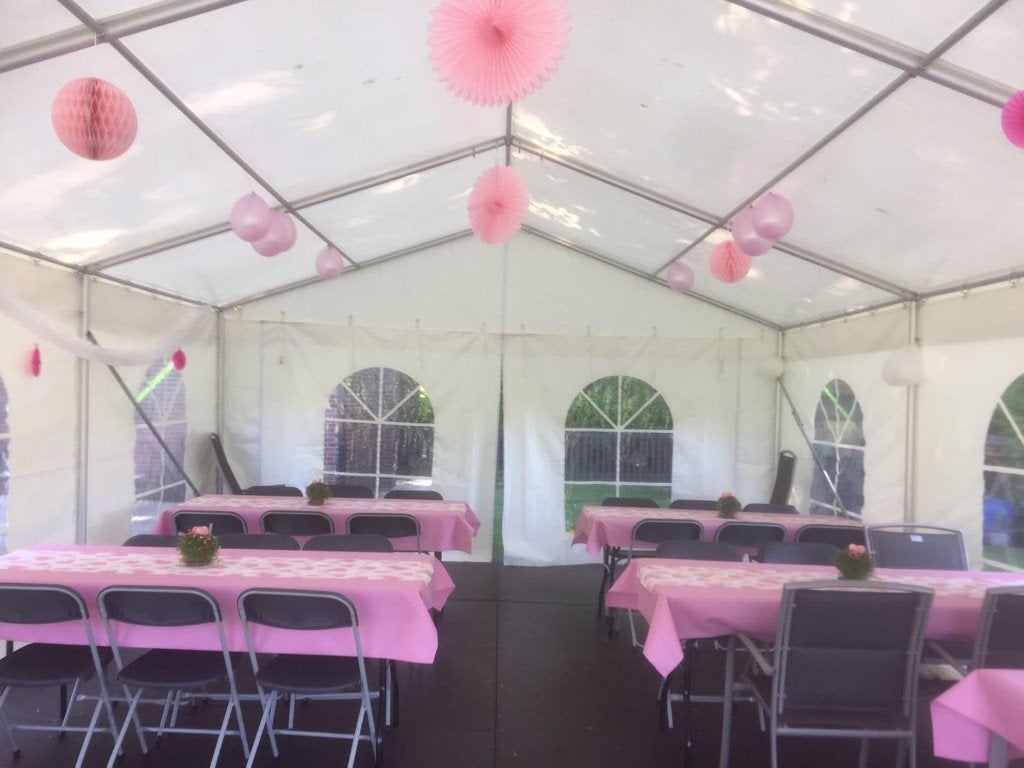 PARTY TENT 5x20M TE KOOP, Jardin & Terrasse, Jardin & Terrasse Autre, Comme neuf, Enlèvement