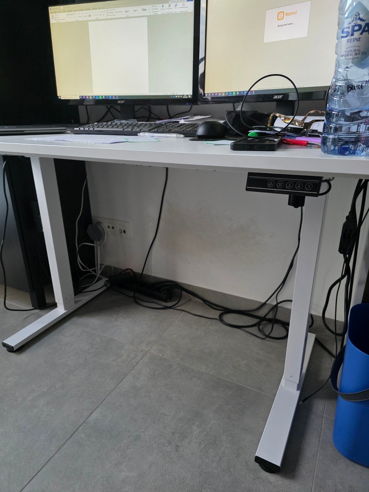 elektrisch verstelbaar bureau, Enlèvement, Électrique, Blanc