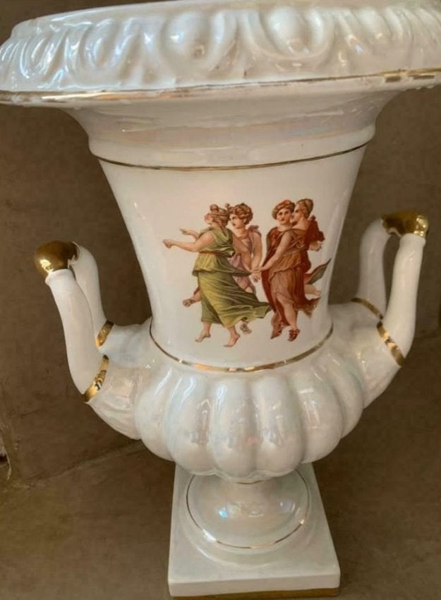 Vintage vaas Parelmoer & Muzen, Enlèvement ou Envoi