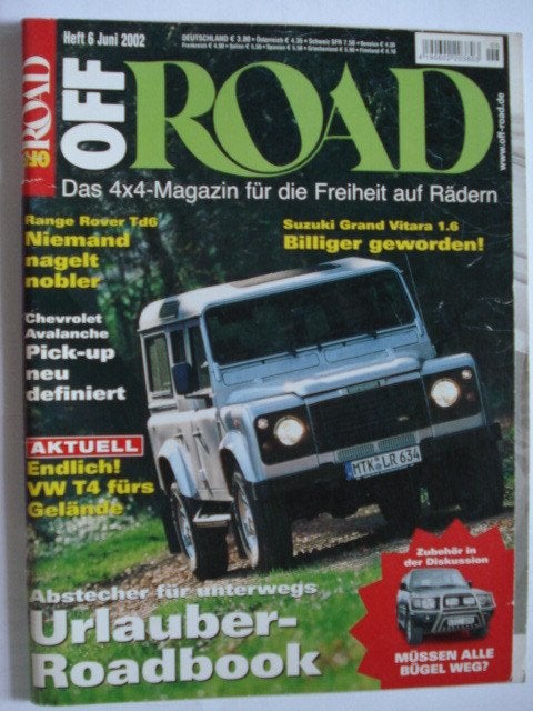 OFF Road 6/2002 Chevrolet Avalanche/Jeep Cherokee/CJ7/VW T4, Envoi, Utilisé, Général