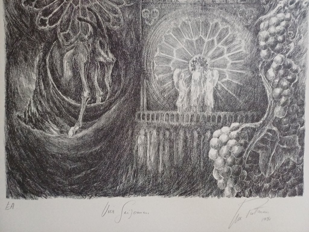 Luc Putman, Vier Seizoenen, 1981, Enlèvement ou Envoi, Gravure, Signé