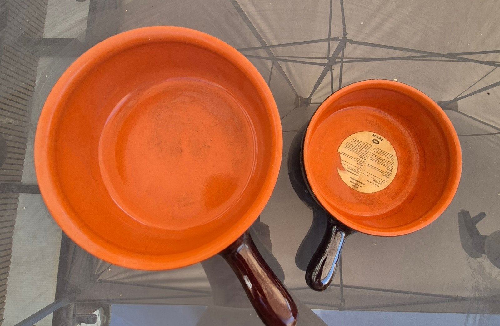 Vintage aardewerk pannenset (Penney), Huis en Inrichting, Ophalen, Pannenset