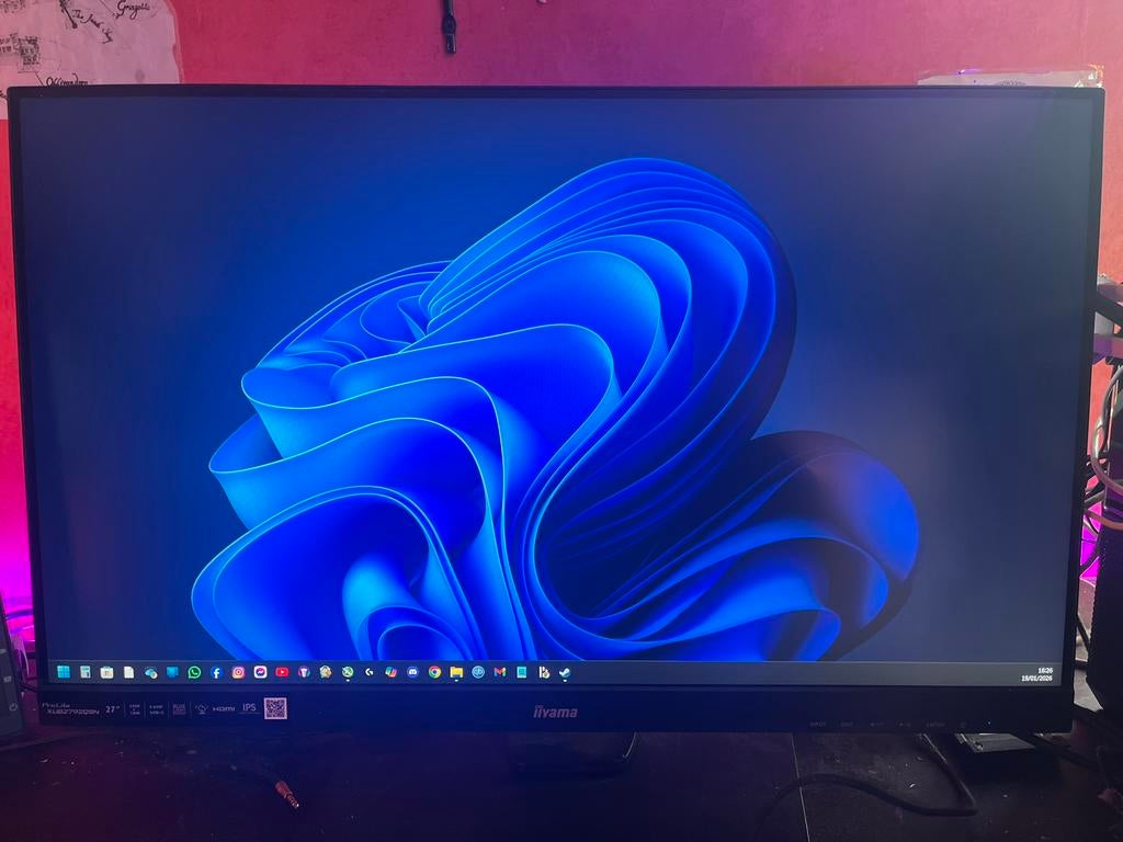 Iiyama XUB2792QCN beeldscherm 1440p 27 inch IPS 75hz, Ophalen, Gebruikt, Overige merken