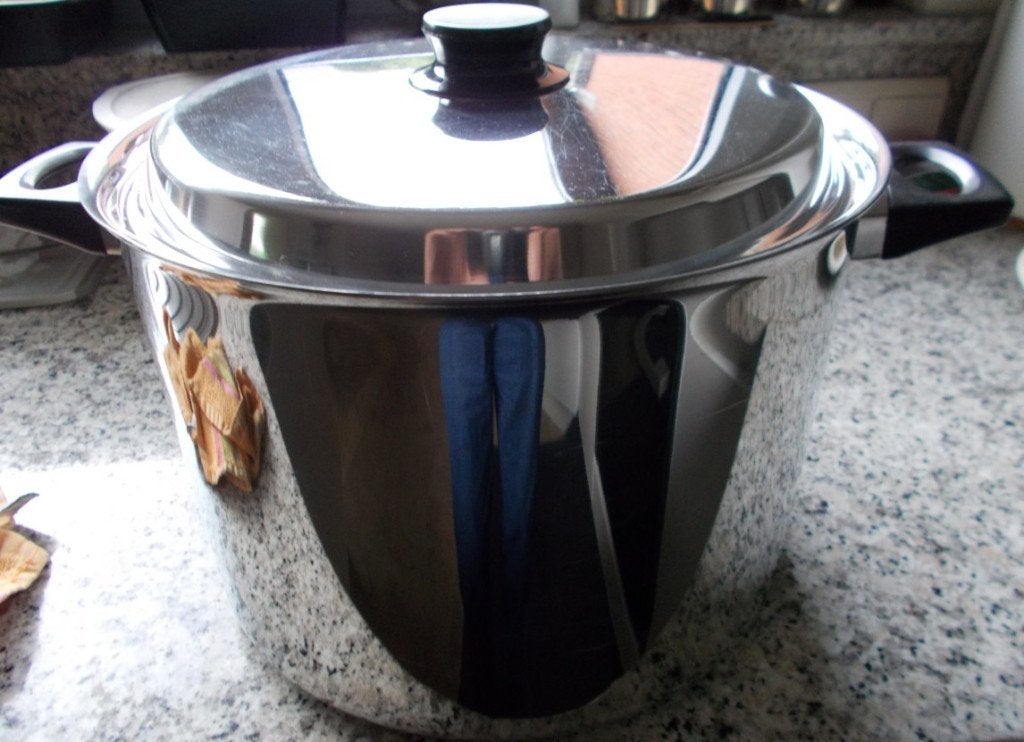 GROTE 18/10 KOOKPOT, Inox, Met deksel, Ophalen of Verzenden, Zo goed als nieuw