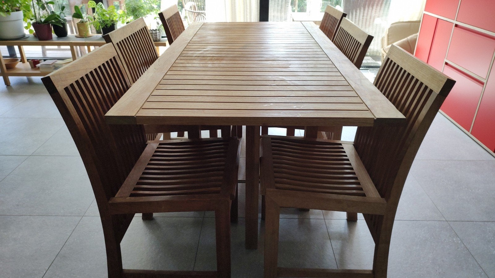 Tuintafel teak TRIBÙ + 6 stoelen, Tuin en Terras, Tuintafels, Ophalen