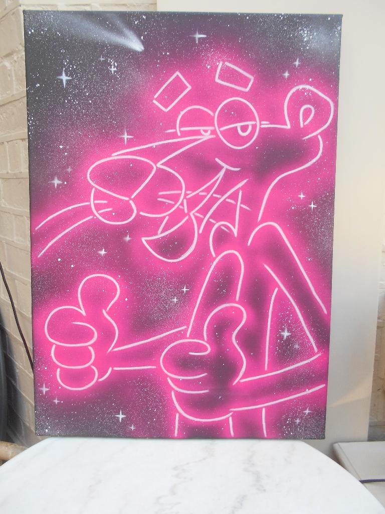 tableau signe Discosto Pink Panther La panthere rose ", Enlèvement