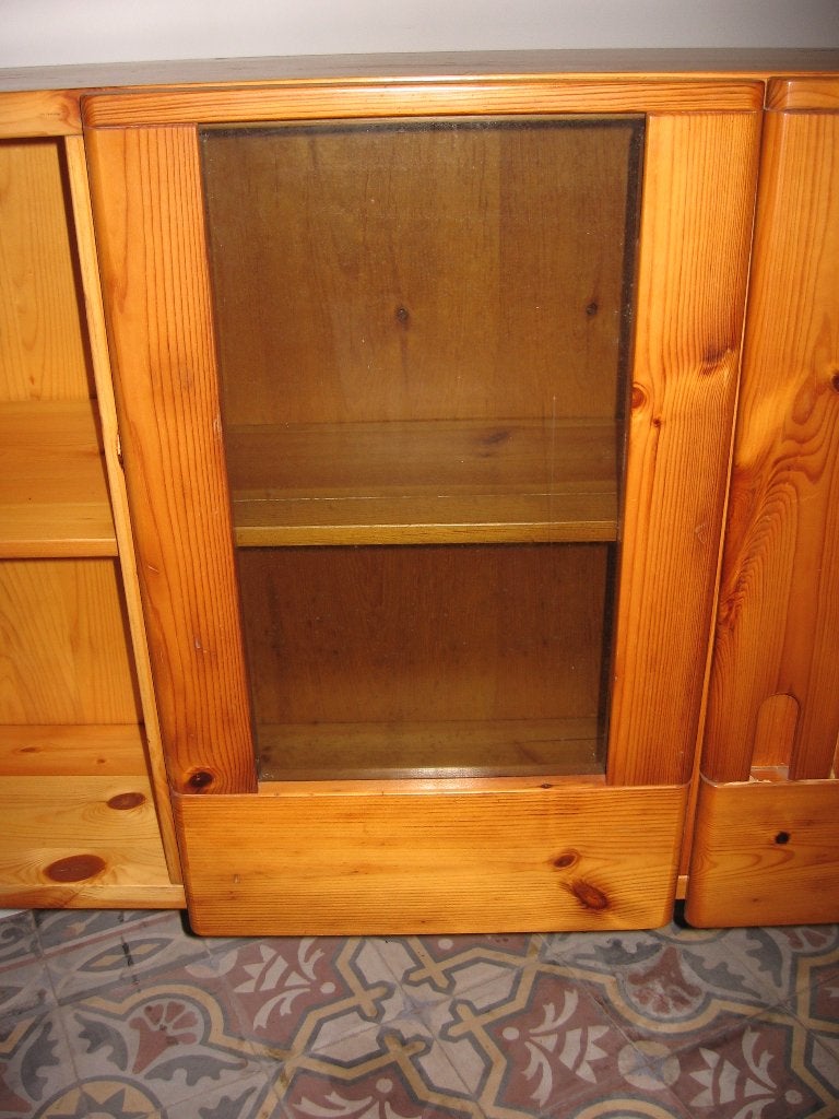 Credence d'un Bahut "Karelia" Vintage de Roche-Bobois en pin, Maison & Meubles, Avec porte(s), 25 à 50 cm, 150 à 200 cm, Suédois
