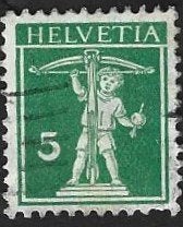 Postzegel Zwitserland 1910 Walter Tell, Ophalen of Verzenden, Gestempeld
