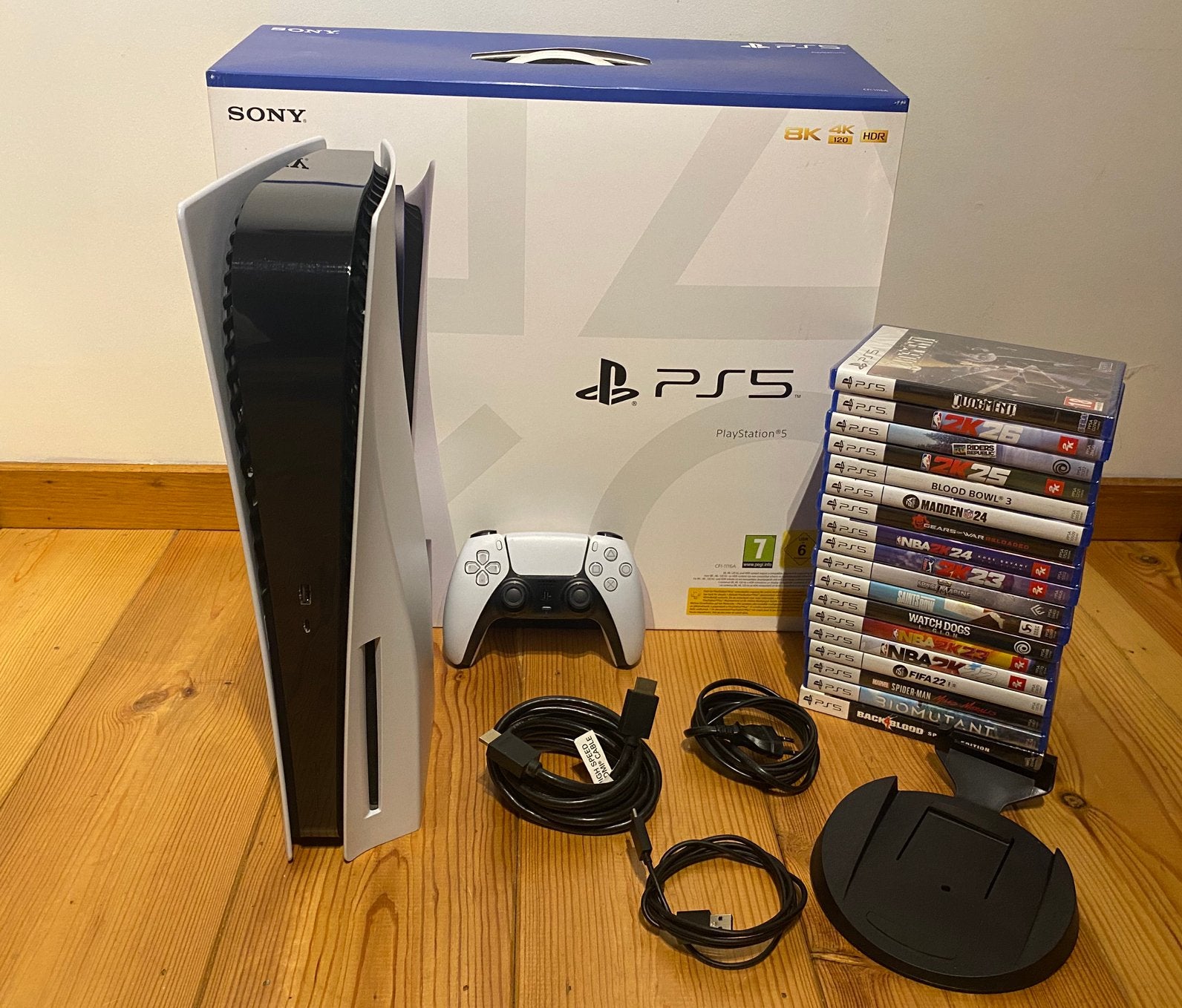 ✅ Sony PlayStation 5 Disc Edition Console + 18 games, Games en Spelcomputers, Ophalen, Zo goed als nieuw, Playstation 5