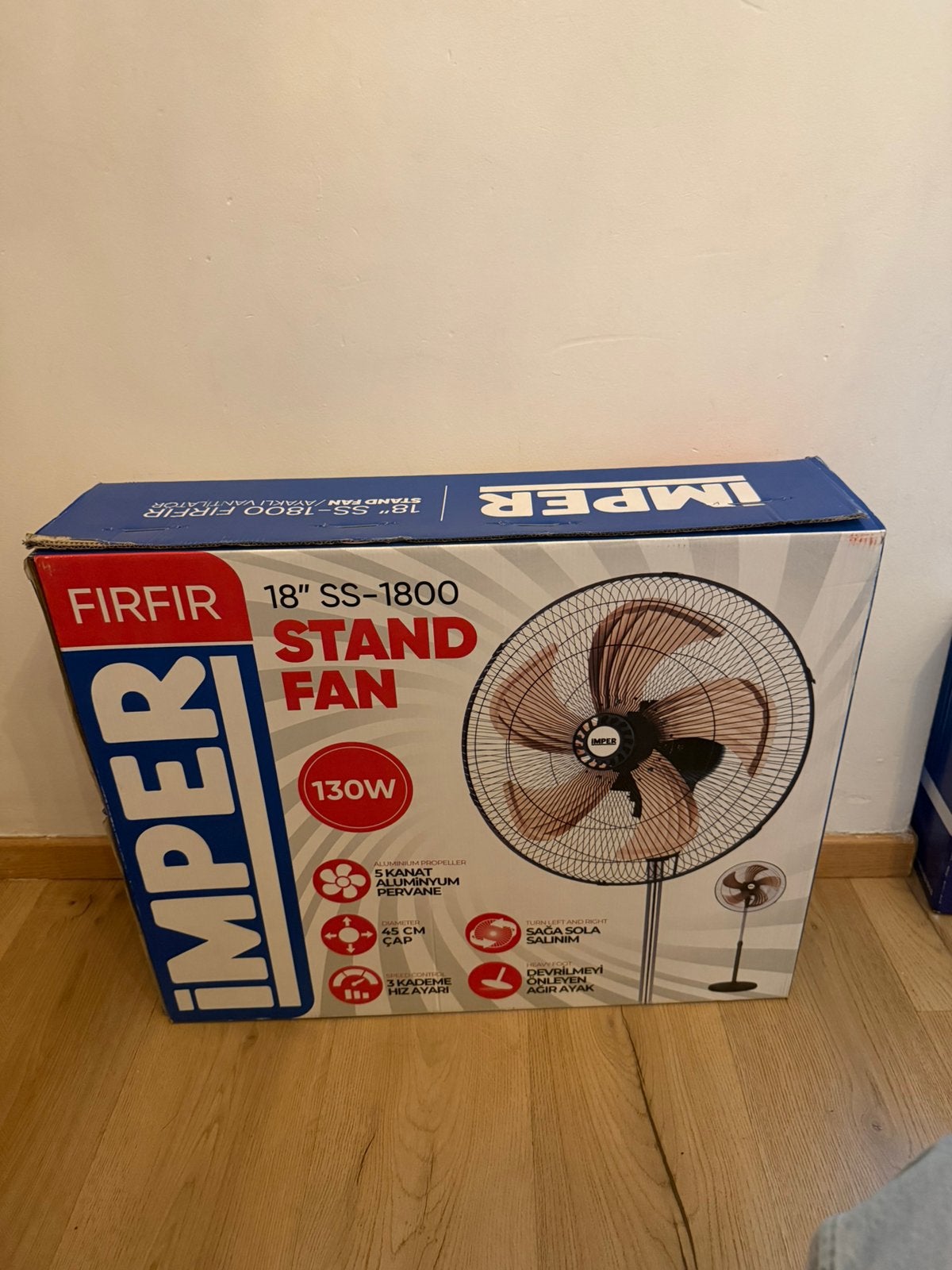 Ventilateur sur pied IMPER 130W 150 cm Très puissant – neuf, Electroménager, Enlèvement ou Envoi, Comme neuf