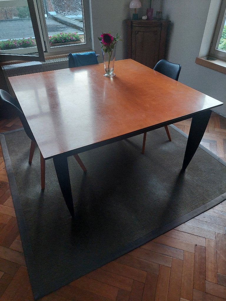 stijlvolle vierkante eettafel 140 x 140 cm (h 73), Huis en Inrichting, Ophalen, Gebruikt, Vierkant, Scandinavisch