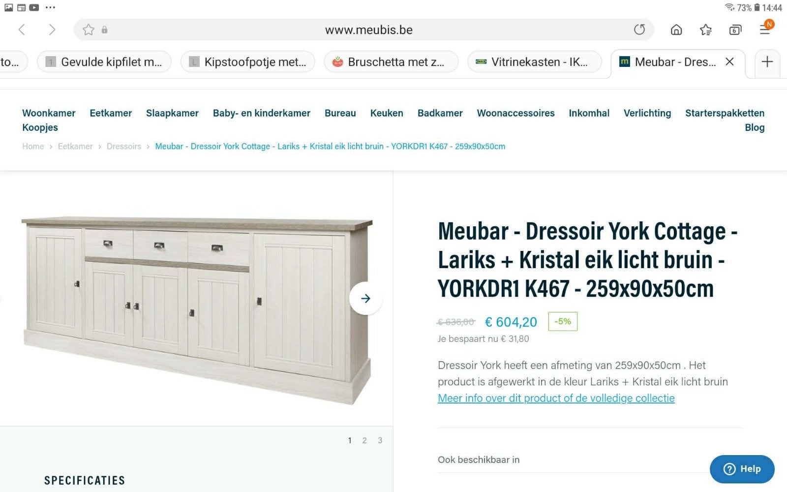 Dressoirkast, Enlèvement