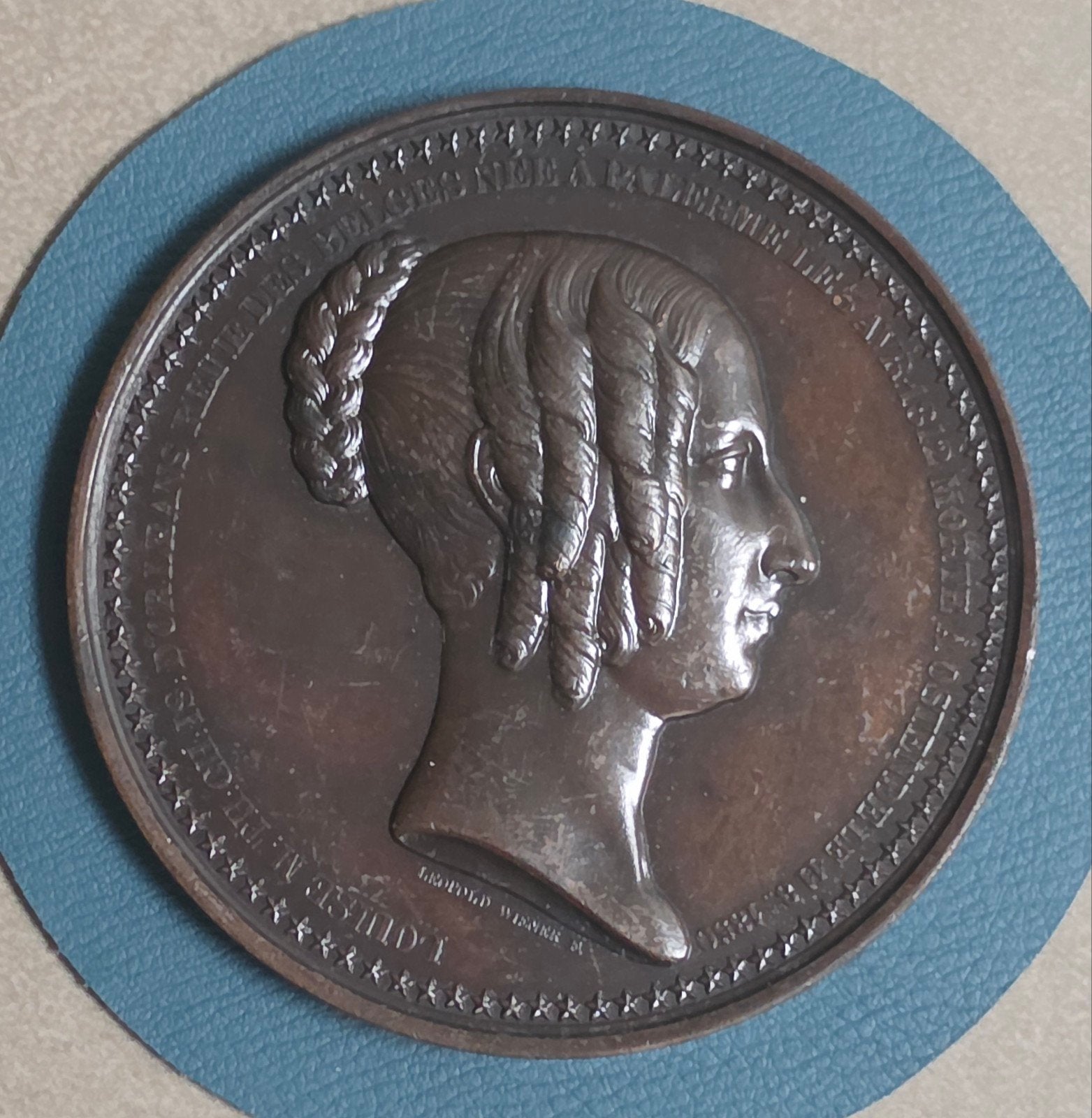 Medaille 8cm overlijden Koningin Louise-Marie 1850, Ophalen of Verzenden