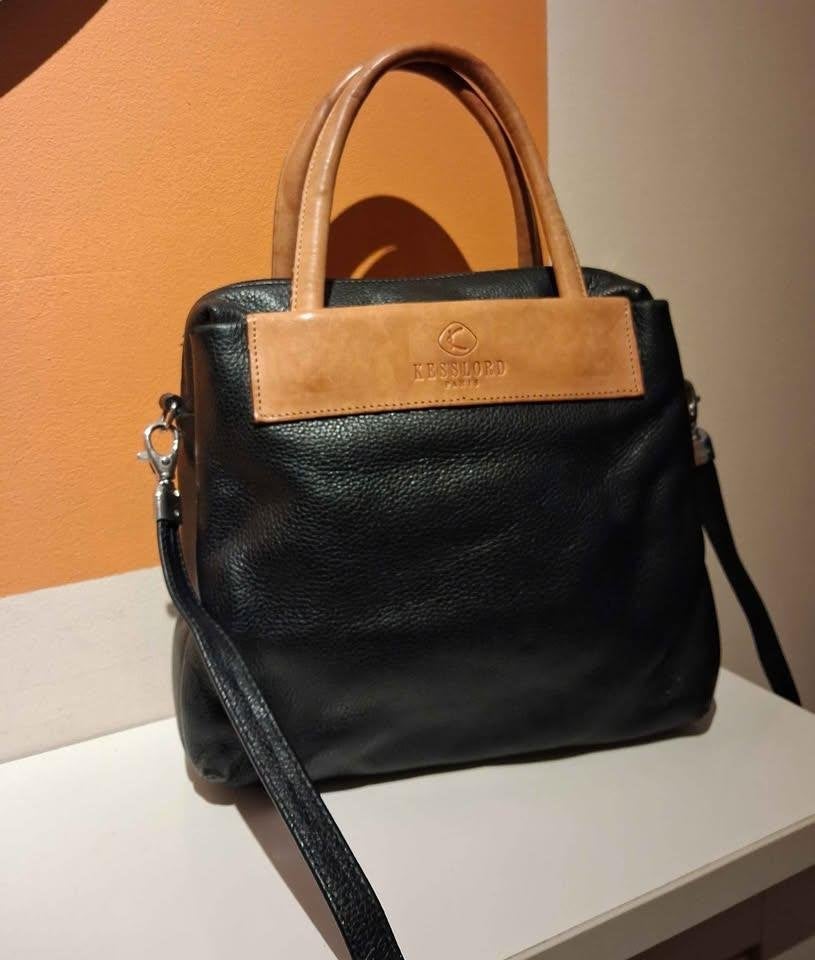 Sac à main en cuir Kesslord Paris — 24x22x9 cm — Bon état, Enlèvement ou Envoi, Noir, Sac à main