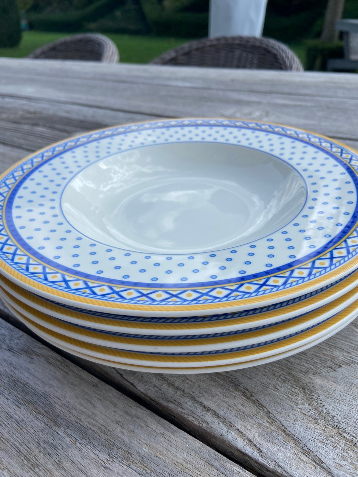 Lot 5 assiettes creuses Villeroy & Boch "Perpignan" Gallo, Antiquités & Art, Enlèvement ou Envoi