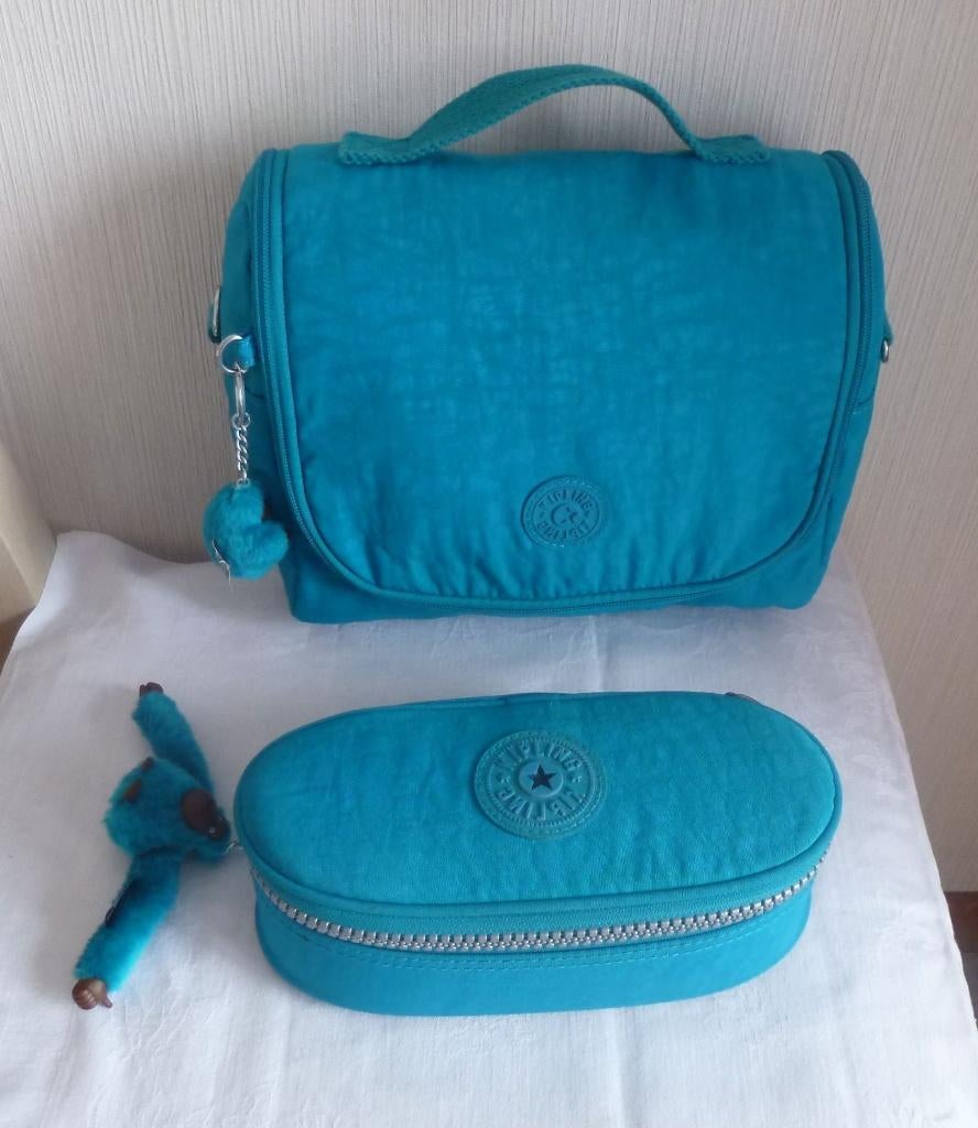 Kipling ensemble sac repas isot et gd plumier ovale + singes, Enlèvement ou Envoi, Utilisé